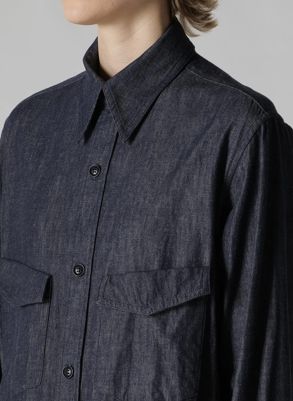6Oz Denim Garment Finish Military Shirt Dress