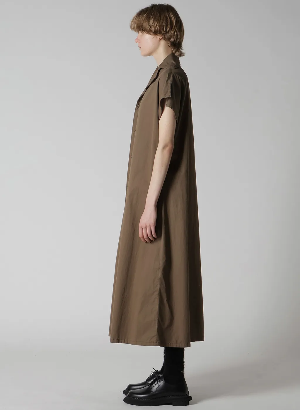 Cotton Twill Garment Dye French Sleeve Dress