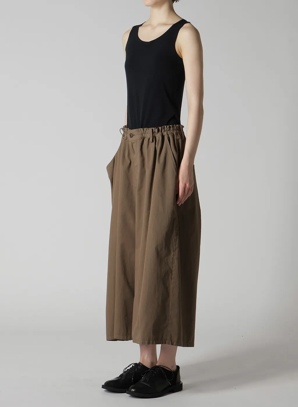 Cotton Twill Garment Dye Right Side Drape Pants