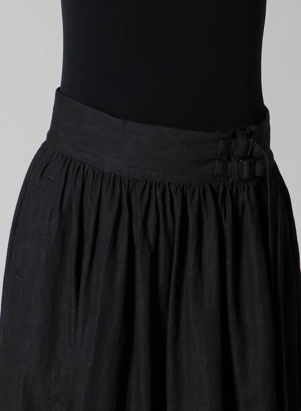 6Oz Denim Garmentfinish Asymmtric Gather Skirt