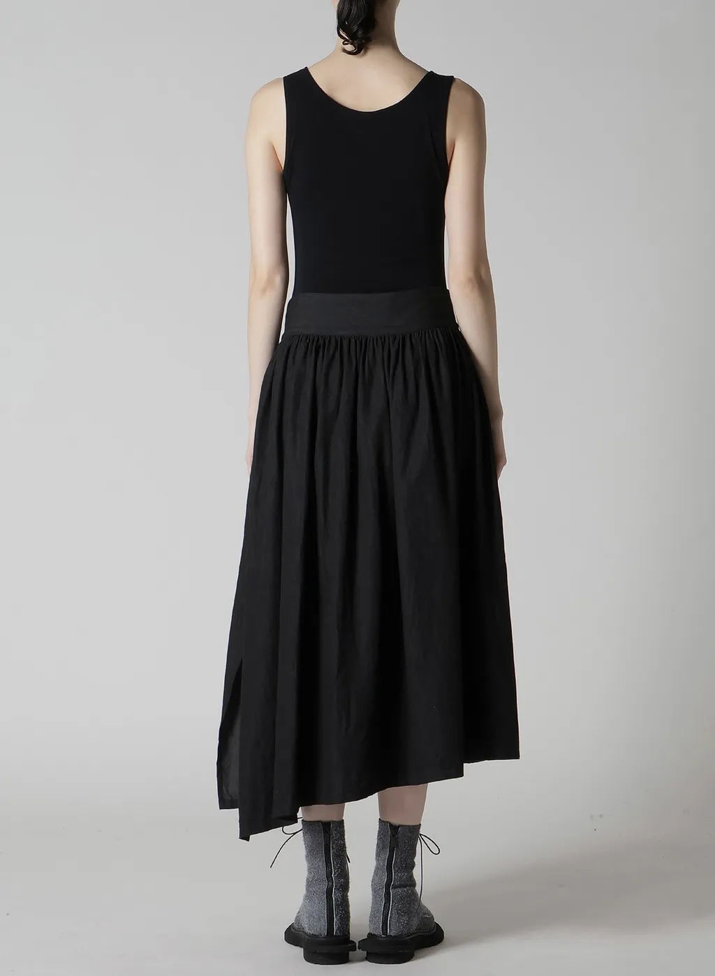 6Oz Denim Garmentfinish Asymmtric Gather Skirt