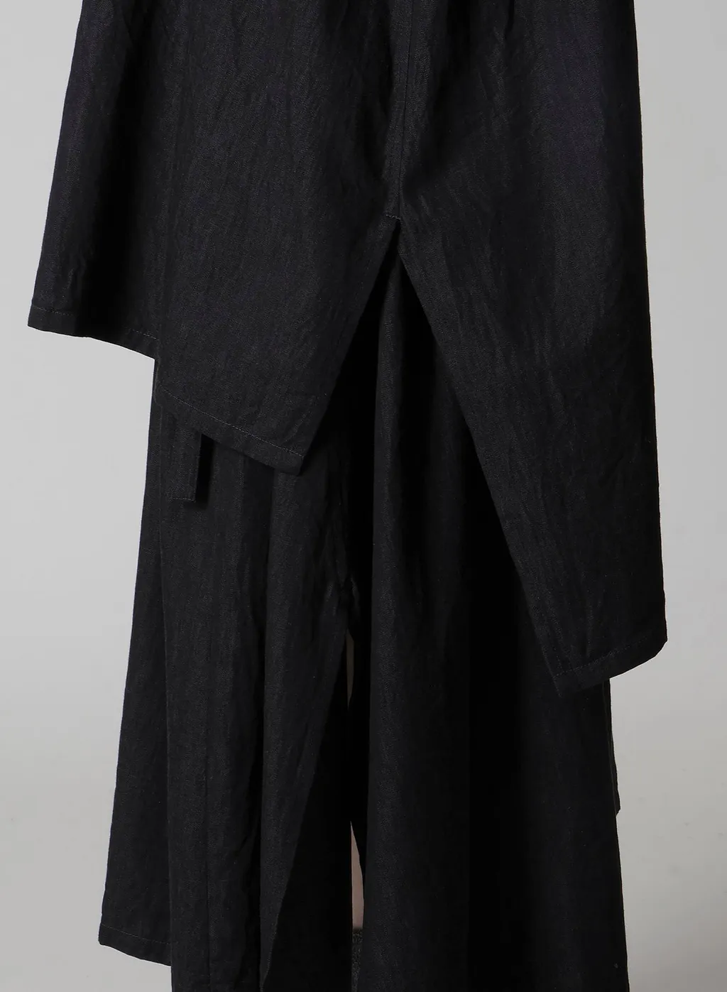6Oz Denim Garmentfinish Pintuck Asymmeteric Brouse