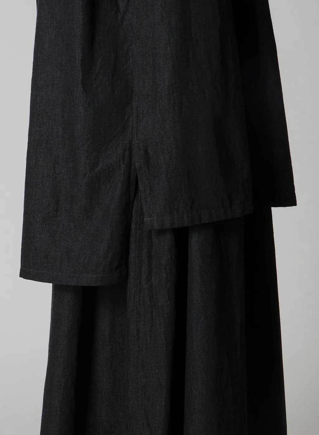 6Oz Denim Garmentfinish Pintuck Asymmeteric Brouse