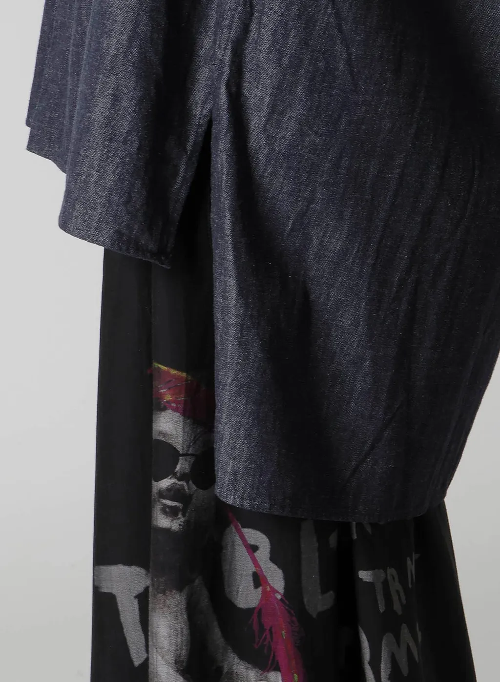 6Oz Denim Garmentfinish Design Collar Big Blouse