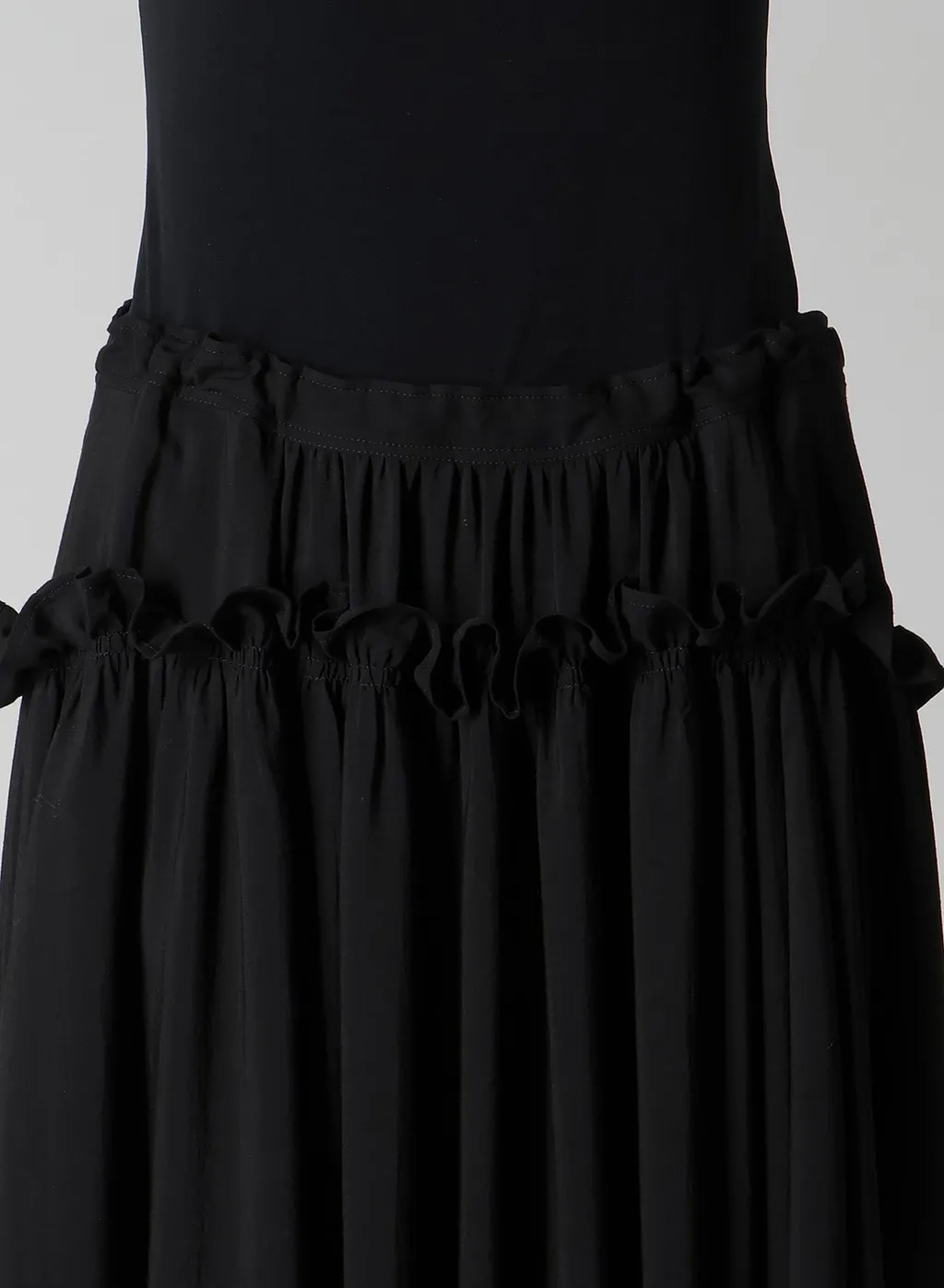 Hard-Twist Serge Frill Gather Skirt