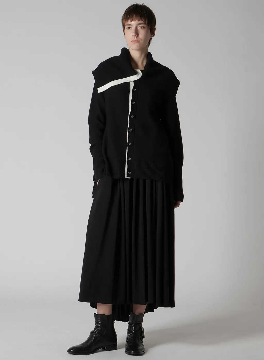 Hard-Twist Serge Frill Gather Skirt