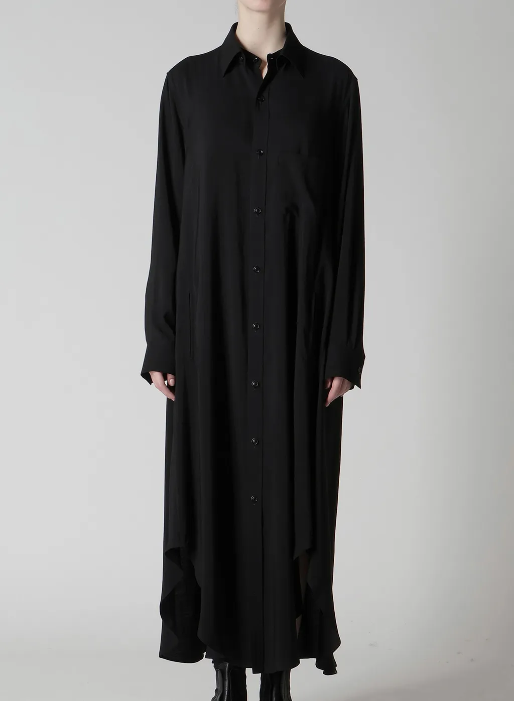Hard-Twist Serge Cloth Placket Dress