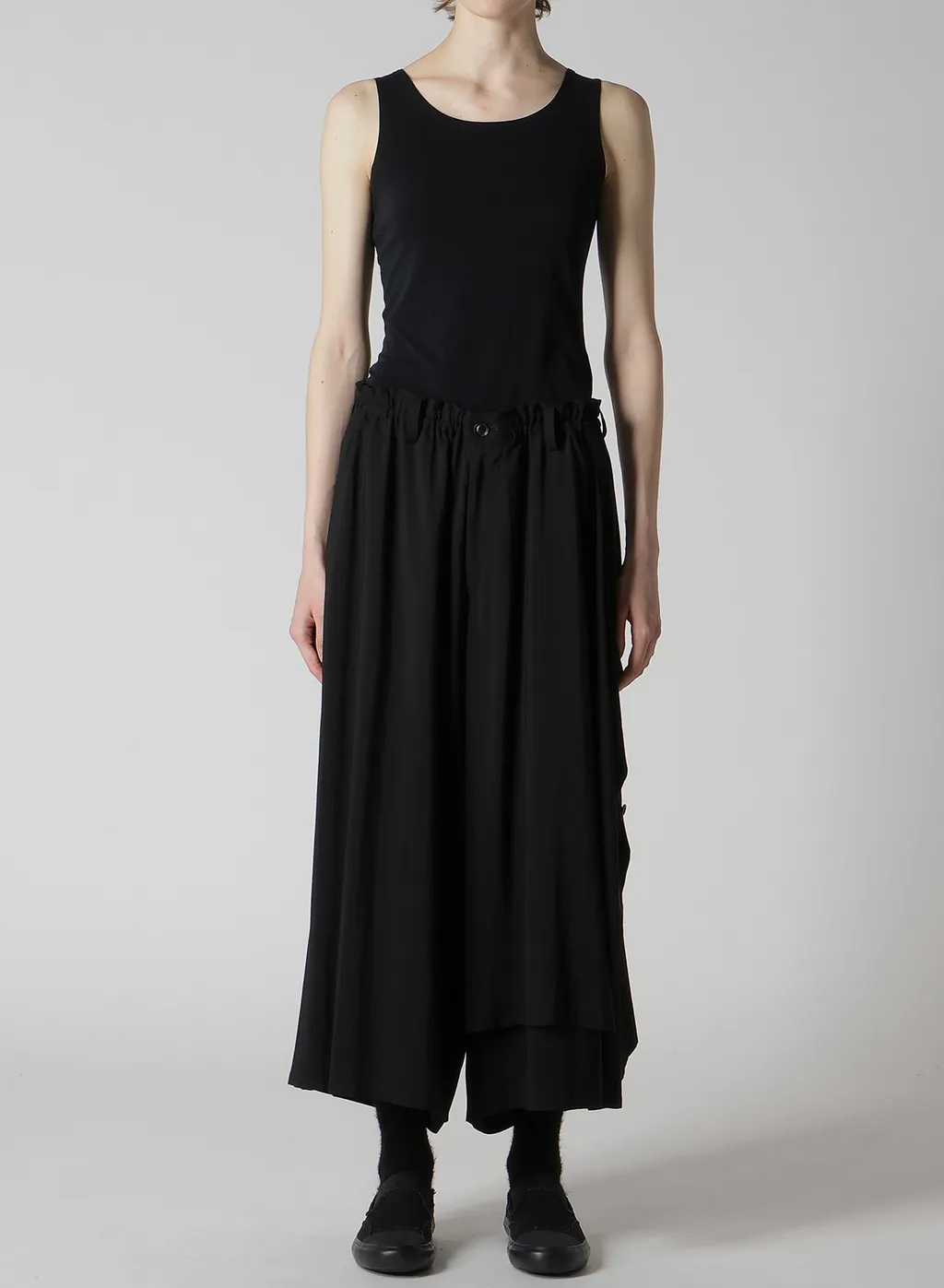 Hard-Twist Serge Left Double Button Open Pants