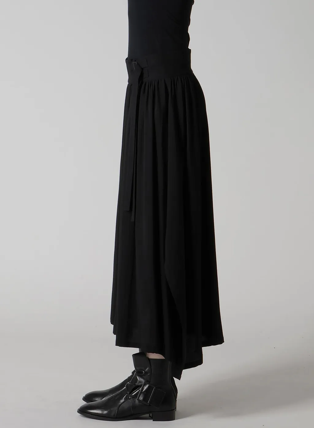 Hard-Twist Serge Asymmtric Gather Skirt