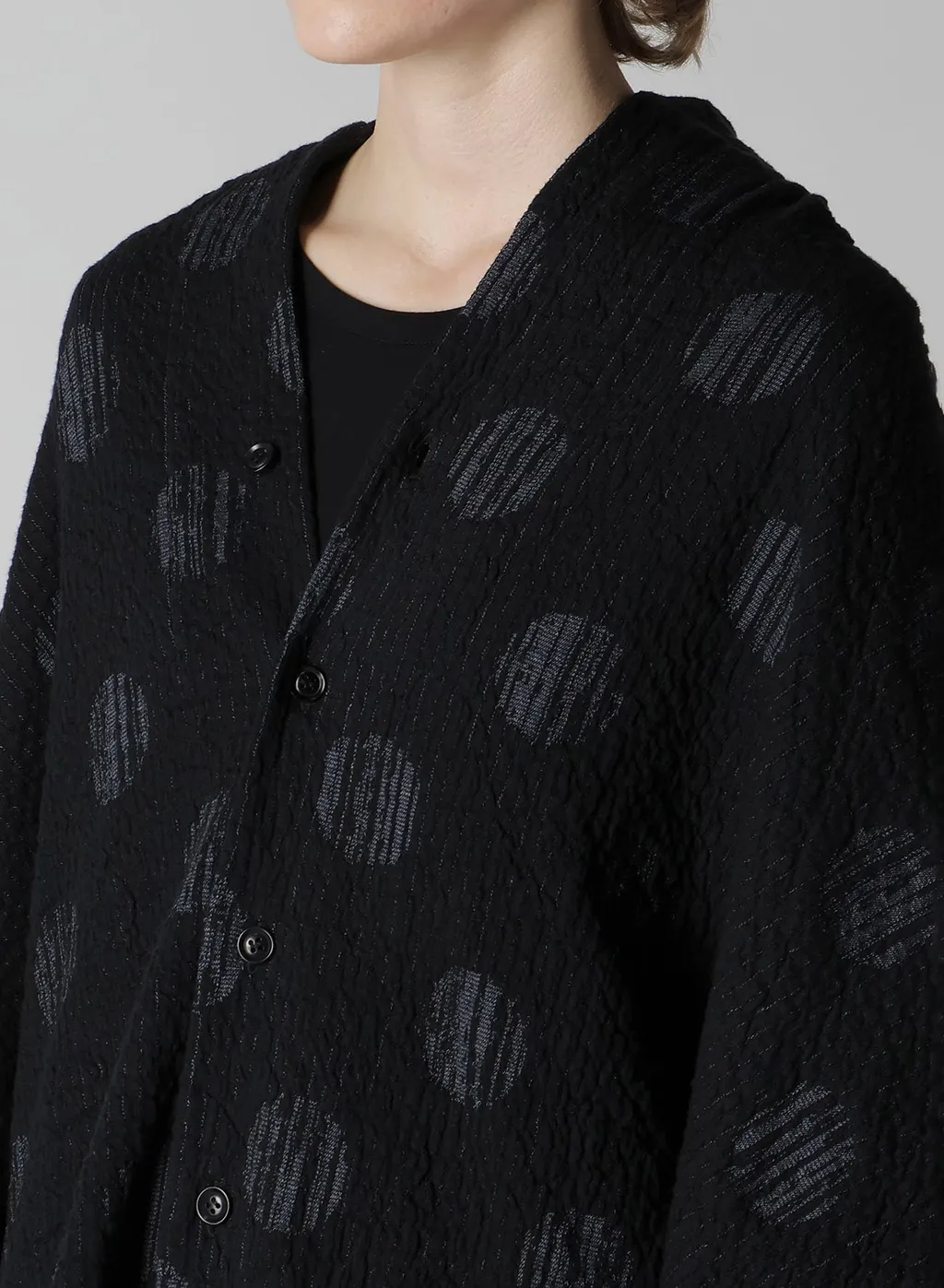 Polka Dot Jq Asymmetric Cardigan