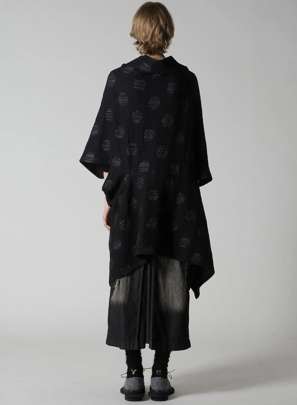 Polka Dot Jq Asymmetric Cardigan