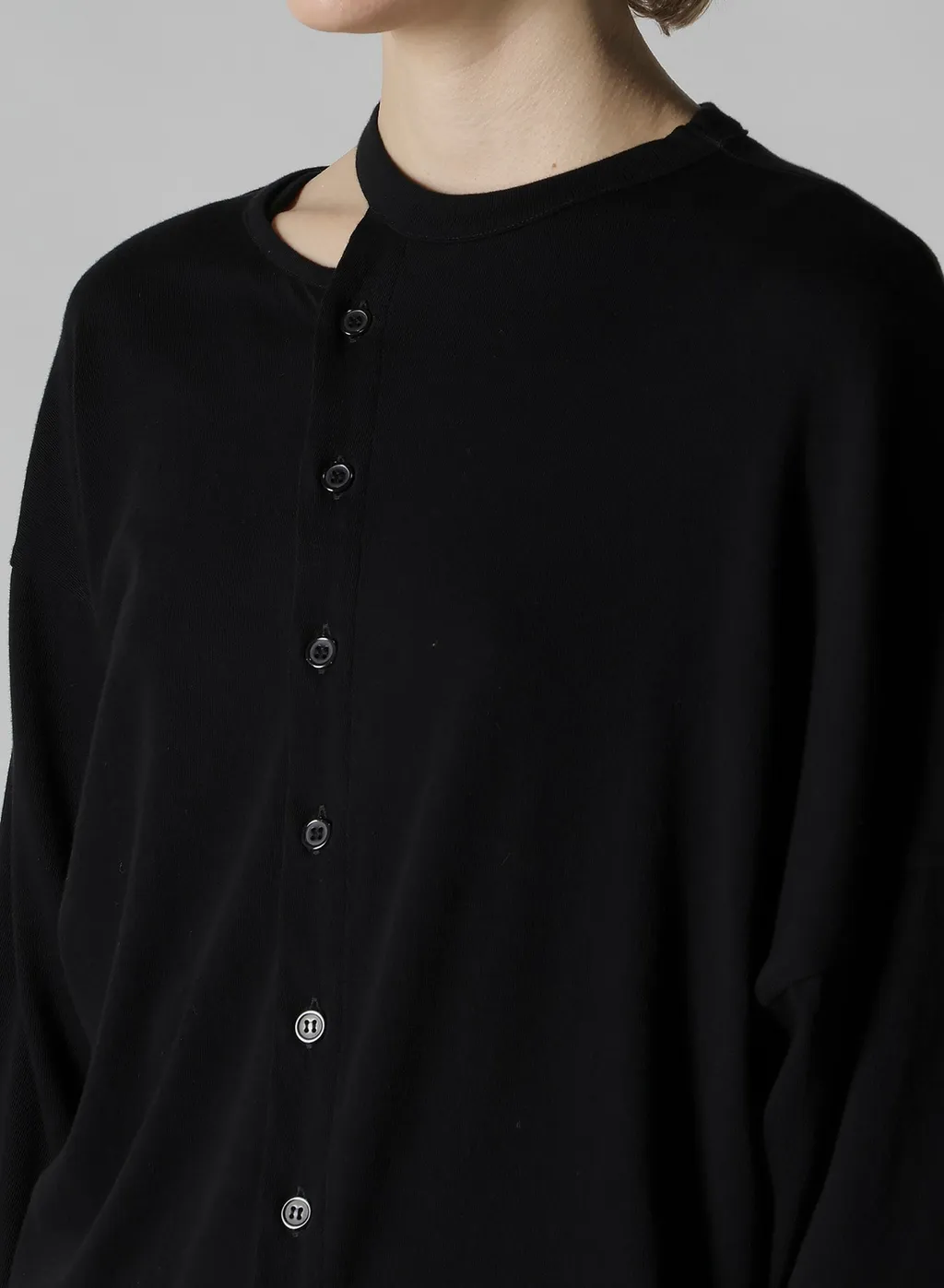 Soft Gauze Jersey Asymmetric Drape Cardigan