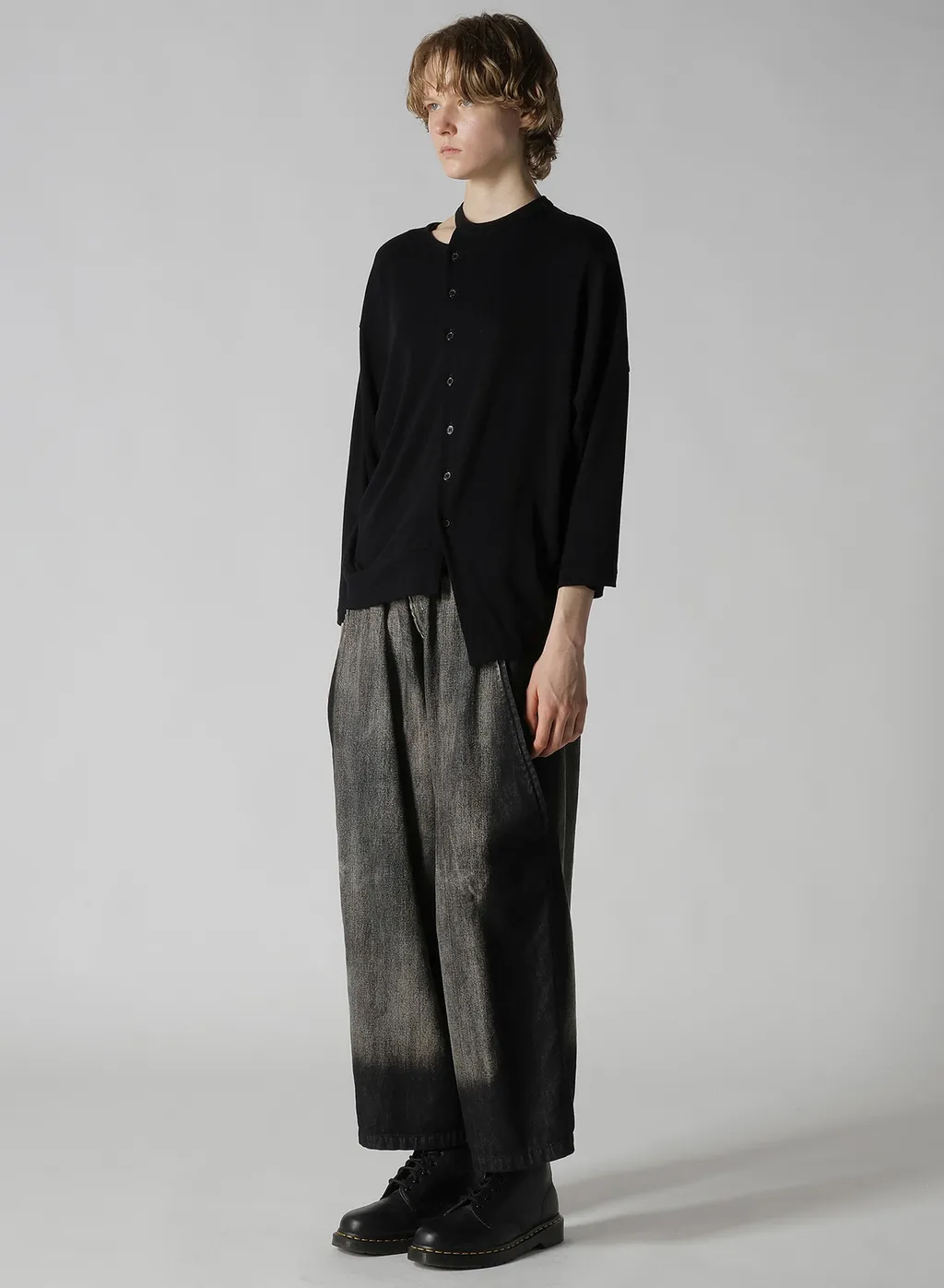 Soft Gauze Jersey Asymmetric Drape Cardigan