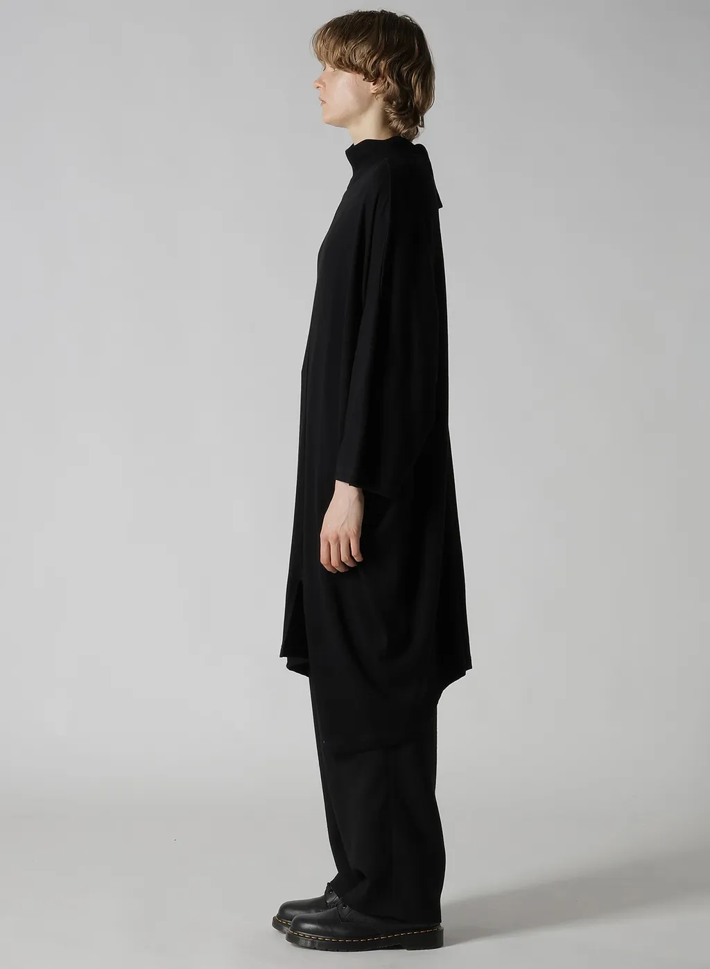 Soft Gauze Jersey Asymmetric Drape Dress
