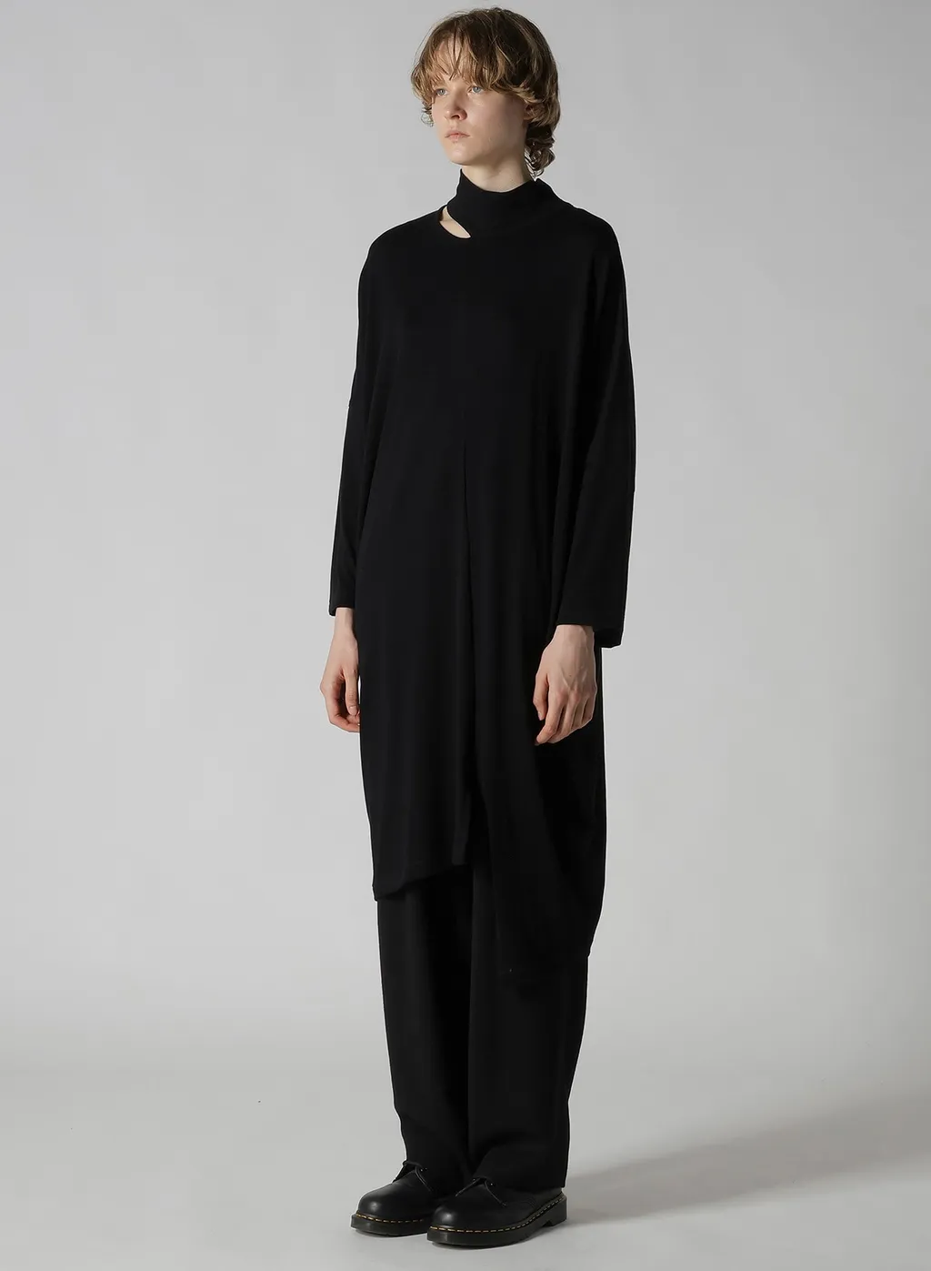 Soft Gauze Jersey Asymmetric Drape Dress