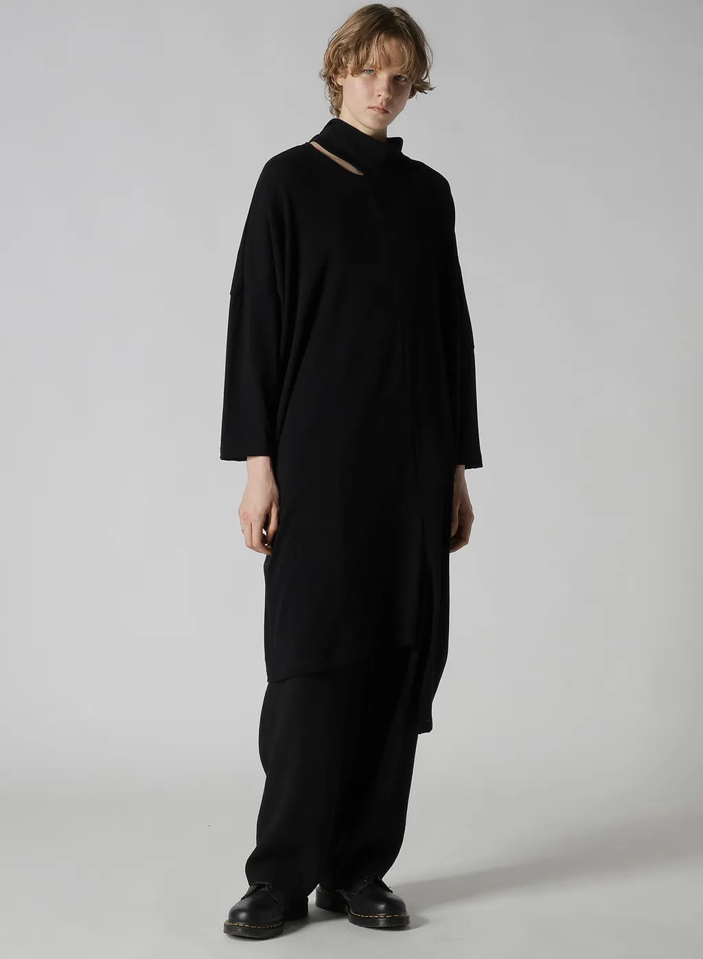 Soft Gauze Jersey Asymmetric Drape Dress