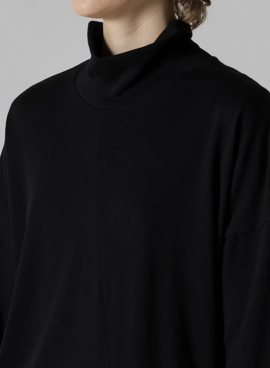 Soft Gauze Jersey Asymmetric Hi-Neck Pullover