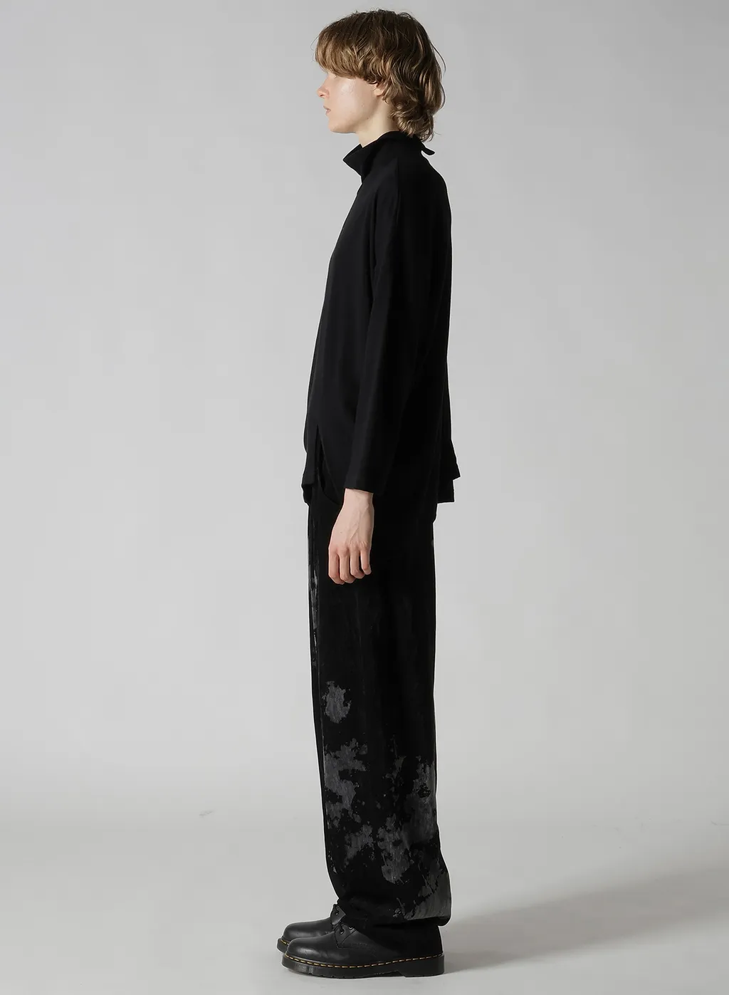 Soft Gauze Jersey Asymmetric Hi-Neck Pullover