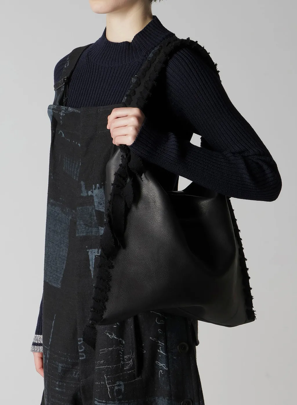 Braided String Leather Tote Bag
