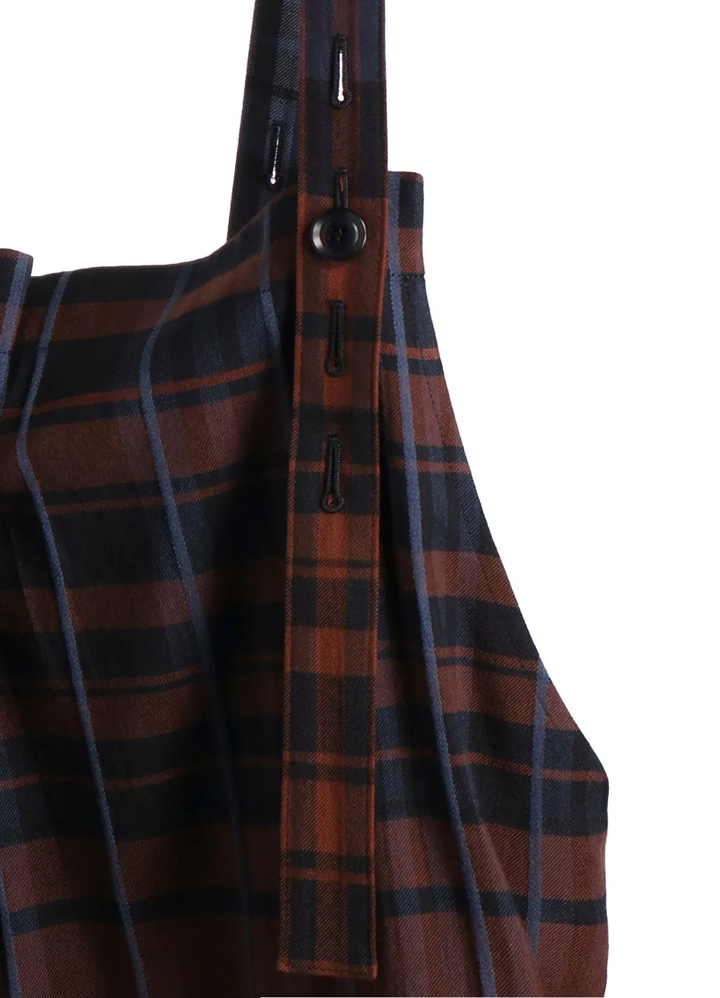 Wool Blend Plaid Strap Dress