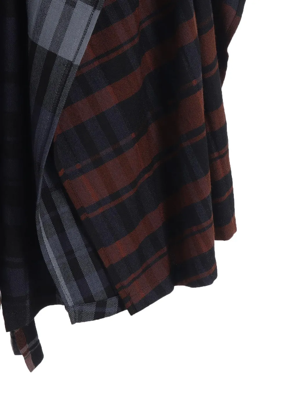 Wool Blend Plaid Drape Pants