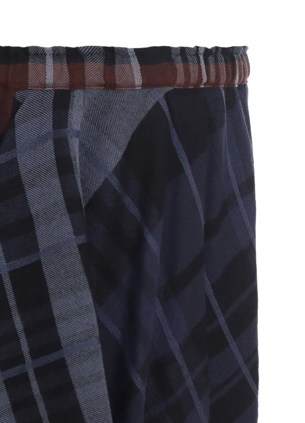 Wool Blend Plaid Drape Pants