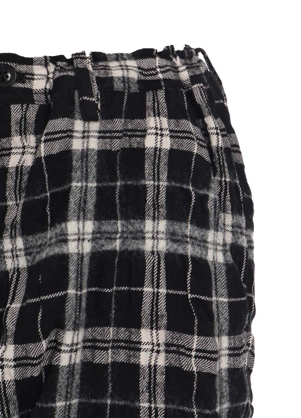 Milled Wool Cotton Plaid Pants