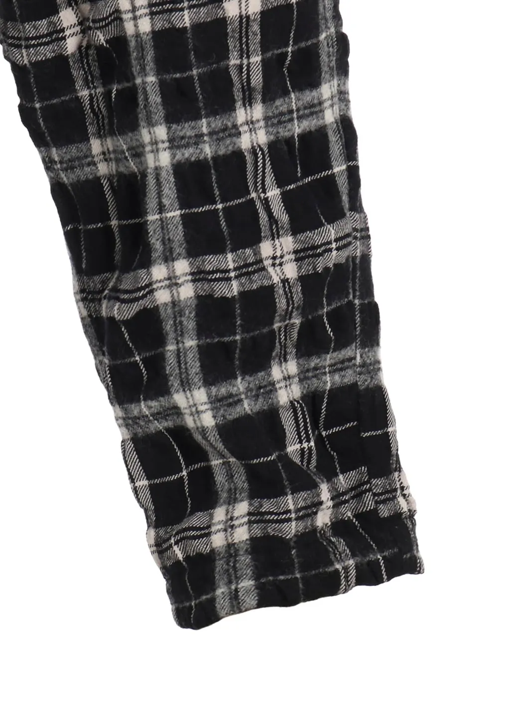Milled Wool Cotton Plaid Pants