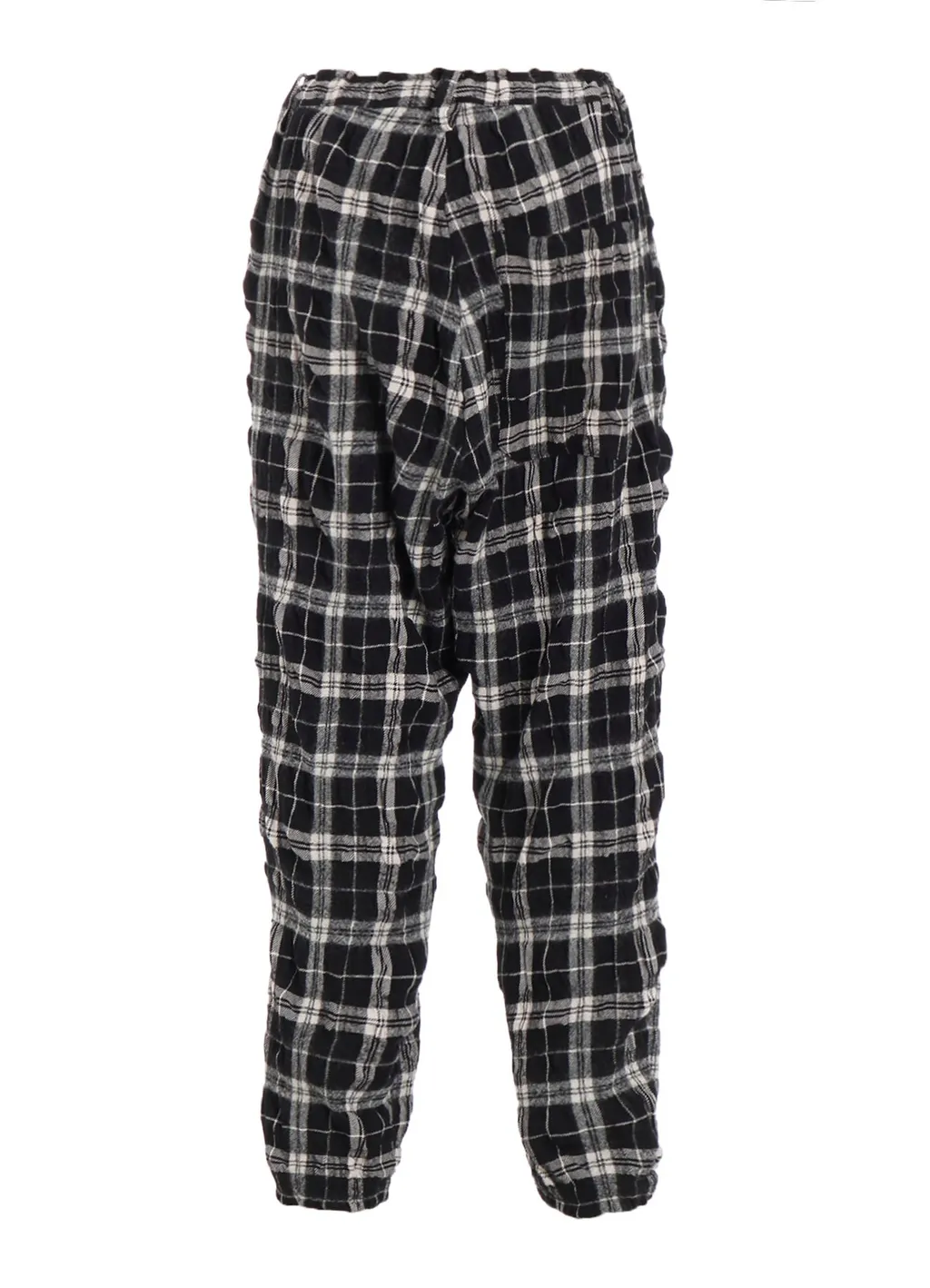 Milled Wool Cotton Plaid Pants