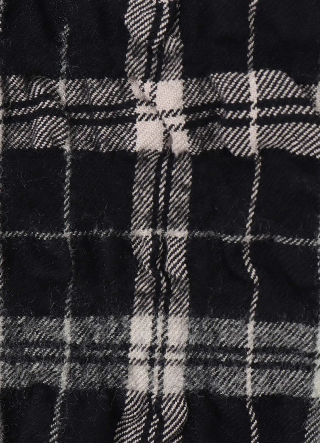 Milled Wool Cotton Plaid Stole