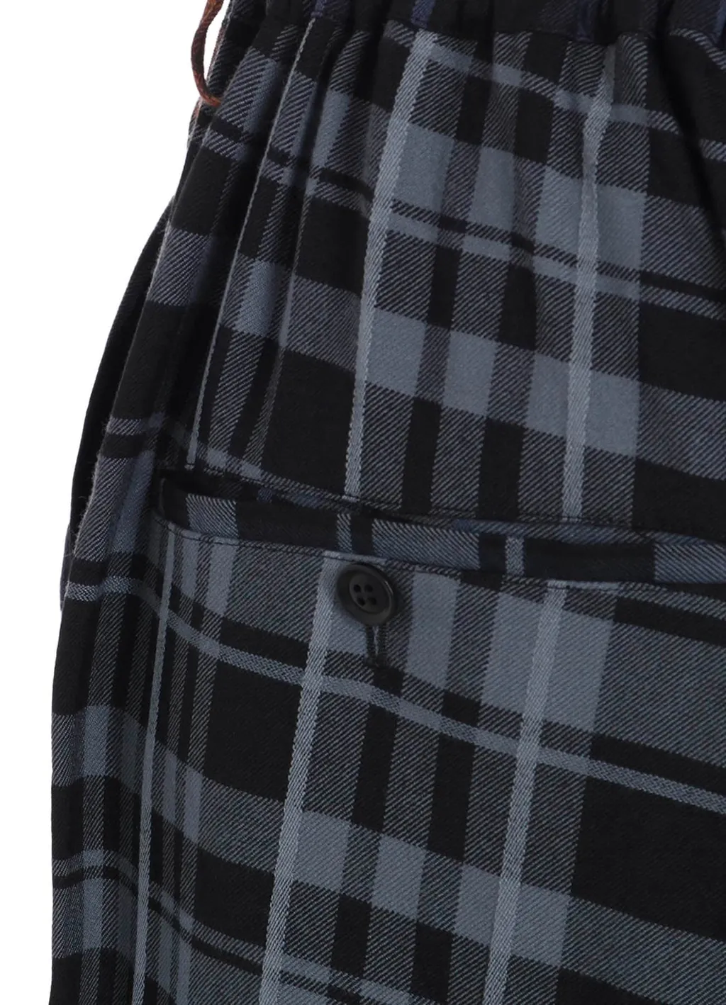 Wool Blend Plaid Pants