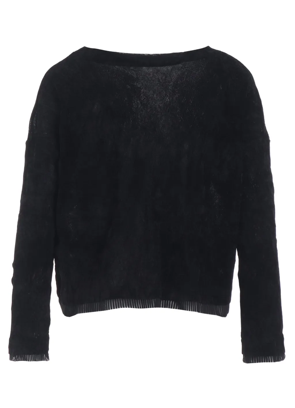 Flocked Tulle Round Neck Wide T