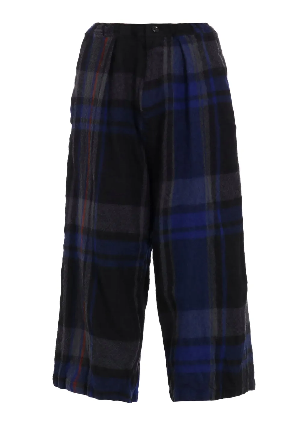 Milled Wool Plaid Pants