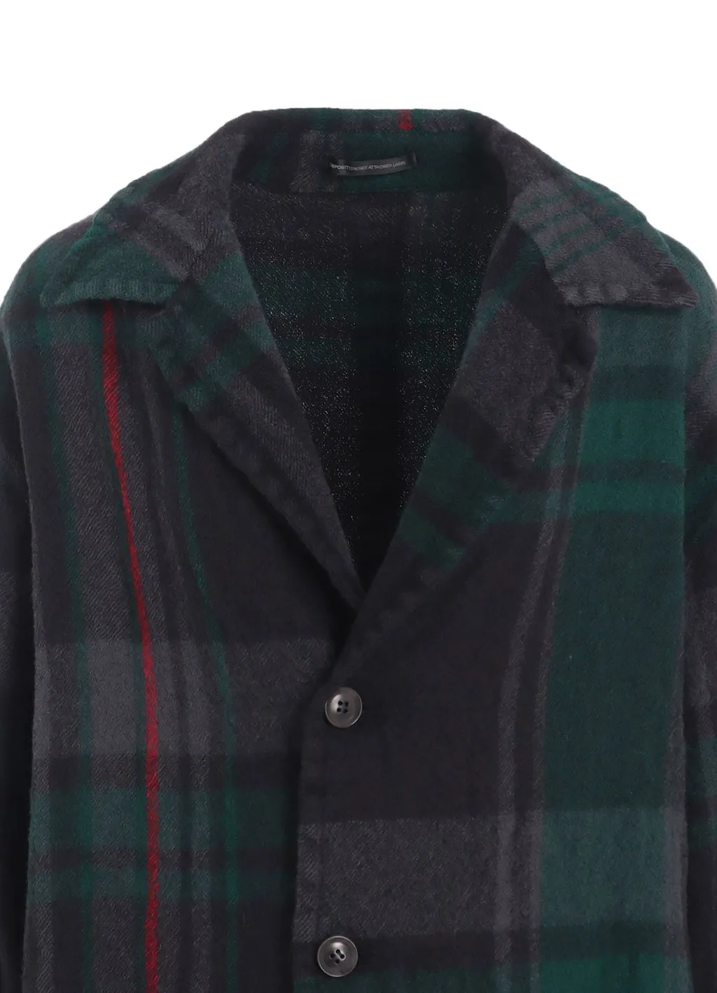 Milled Wool Plaid Coat