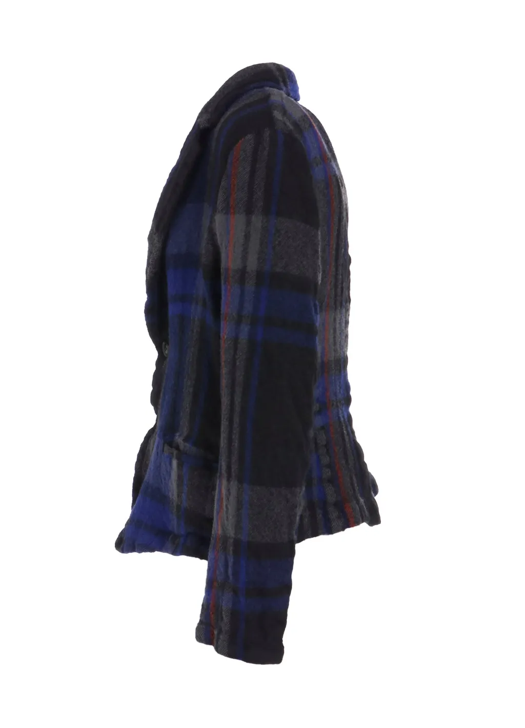Milled Wool Plaid Jacket