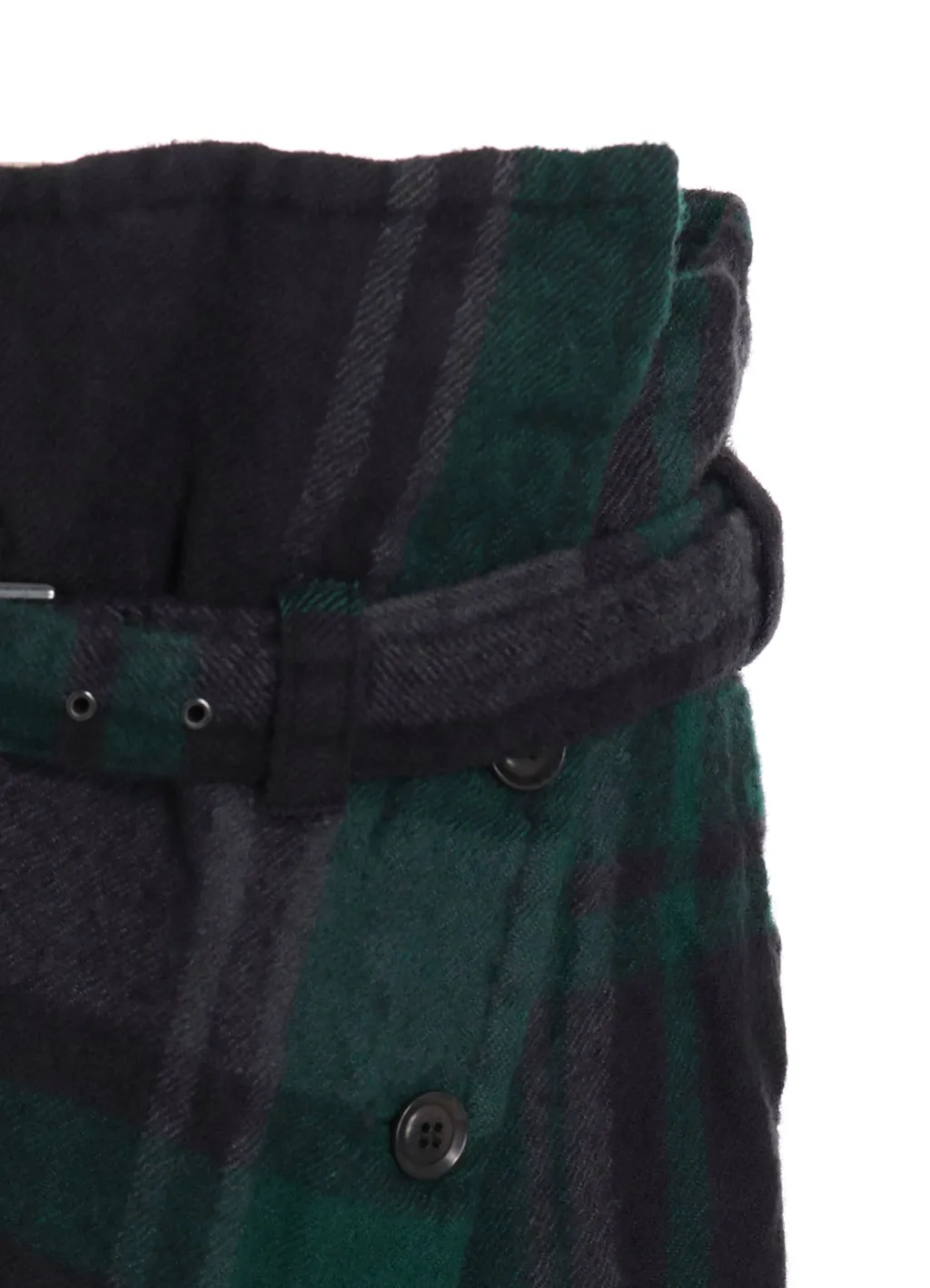 Milled Wool Plaid Skirt