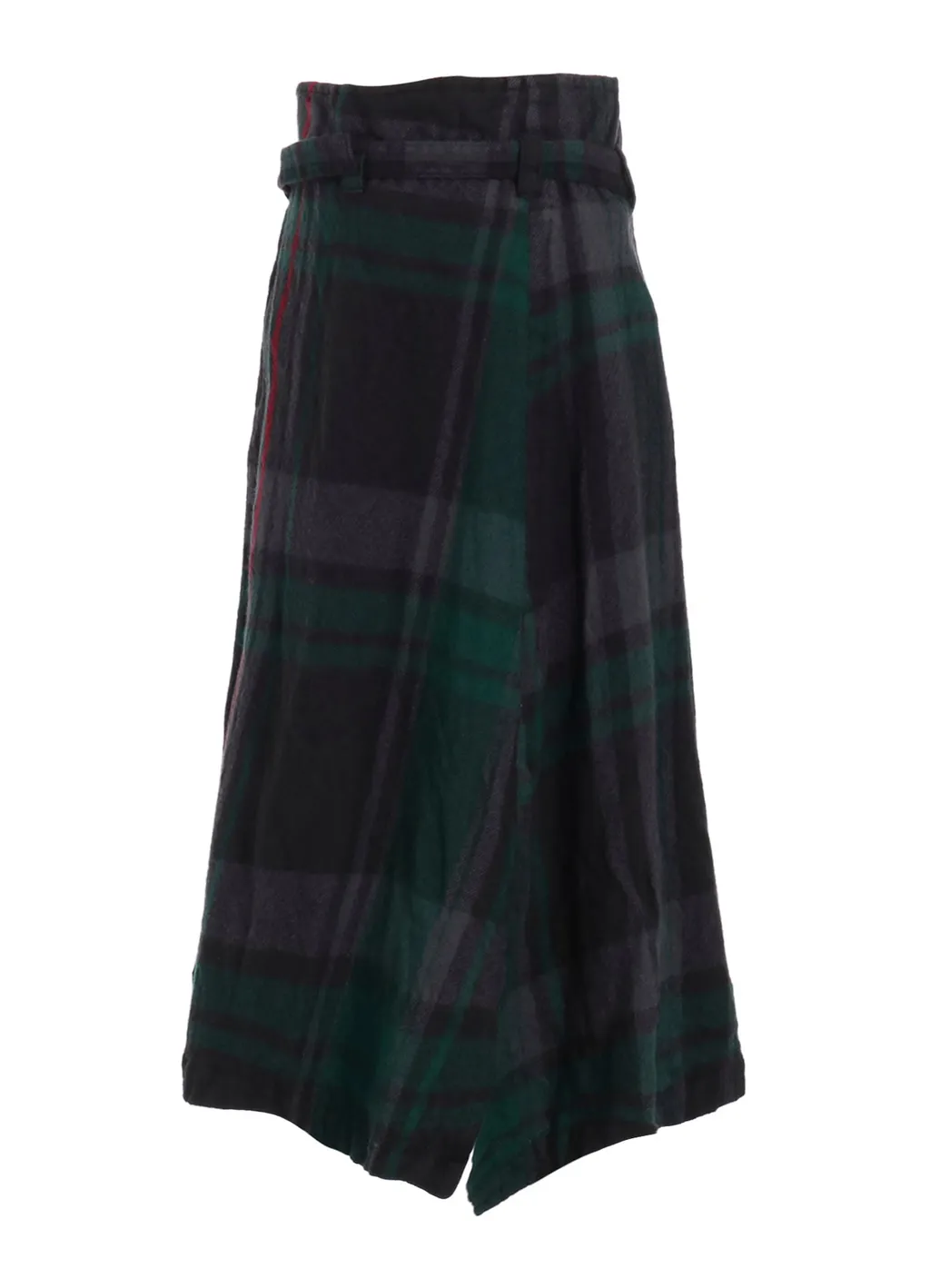 Milled Wool Plaid Skirt