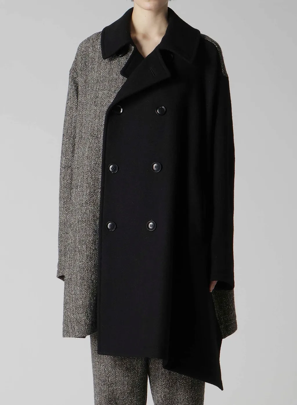 Big Herringbone P Coat