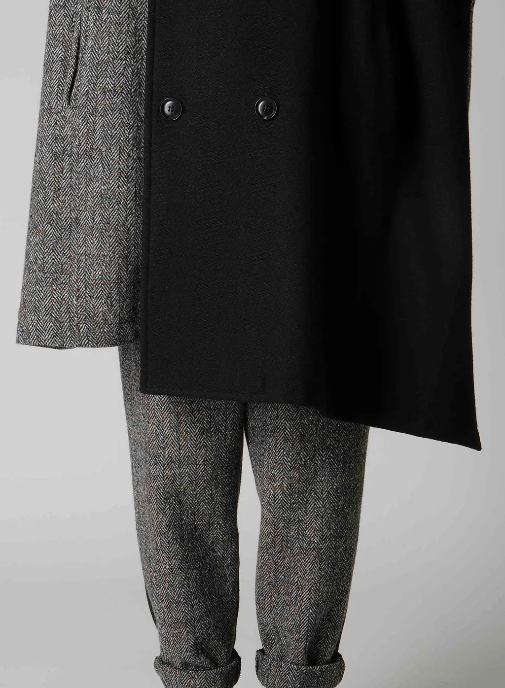 Big Herringbone P Coat