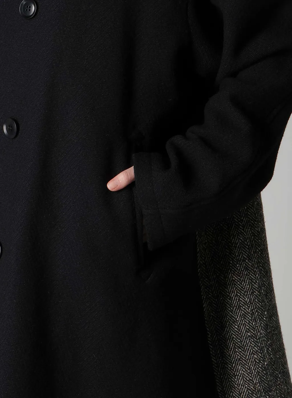 Big Herringbone P Coat
