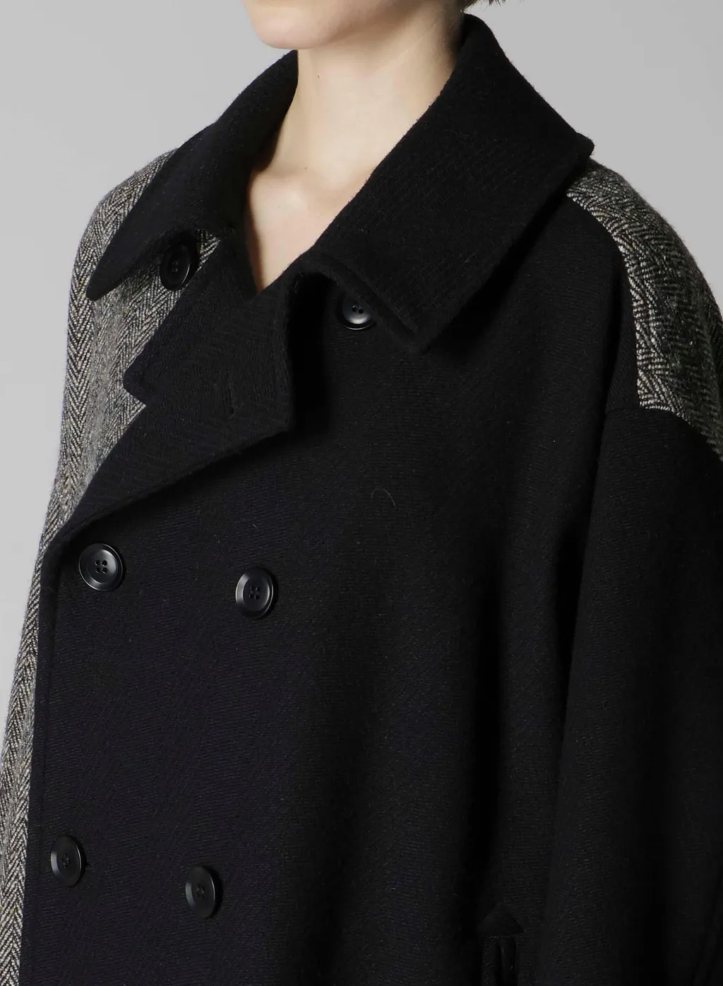 Big Herringbone P Coat