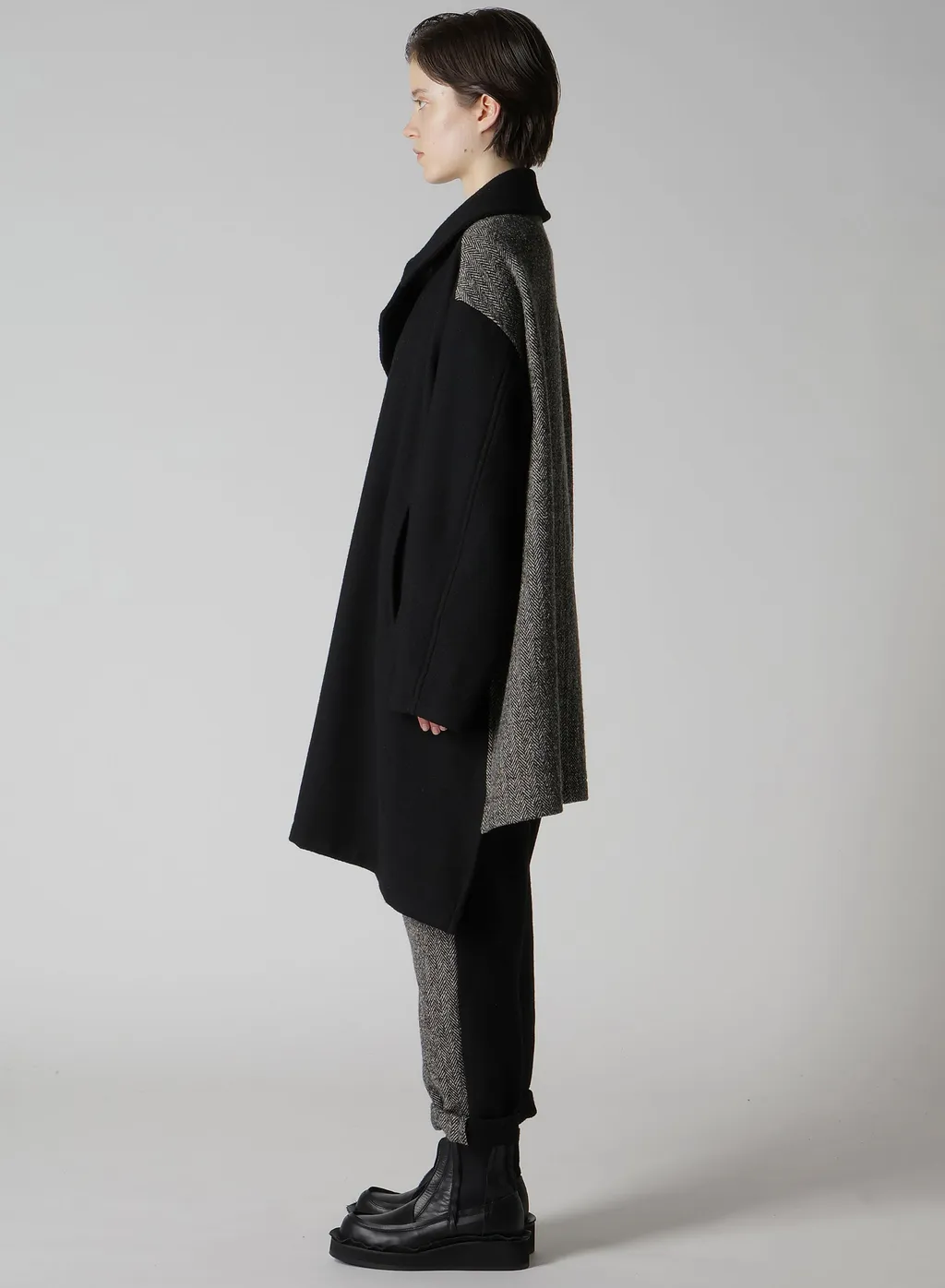 Big Herringbone P Coat