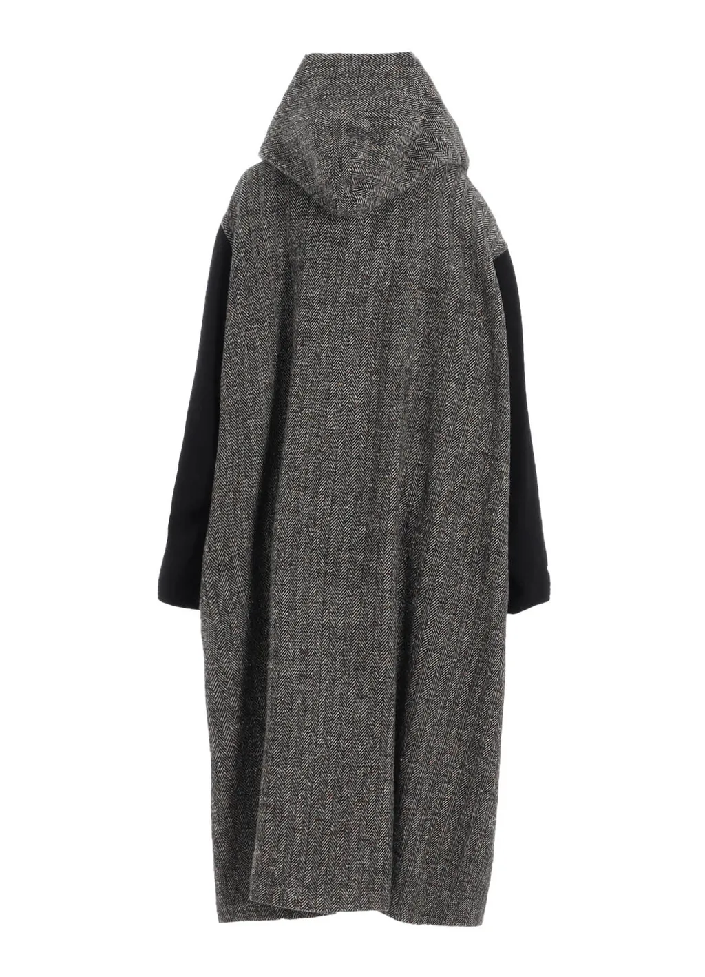 Big Herringbone Detachable Hoodie Coat