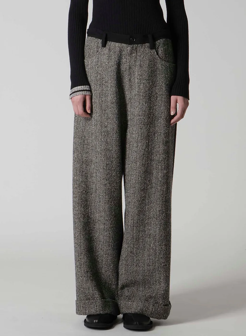 Big Herringbone Wide Pants
