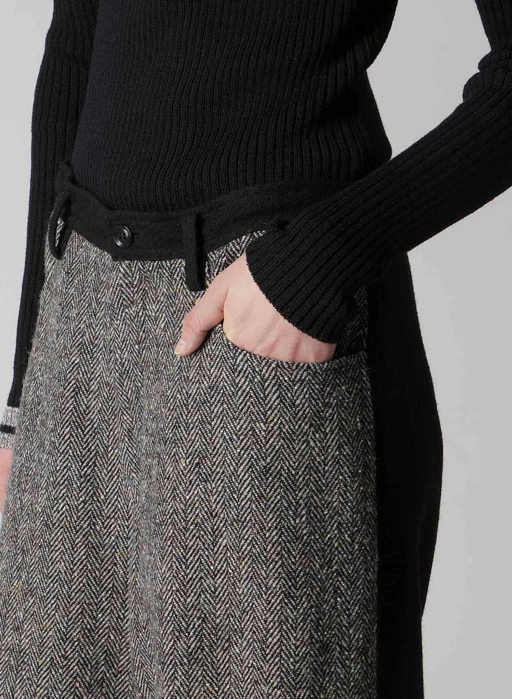 Big Herringbone Wide Pants