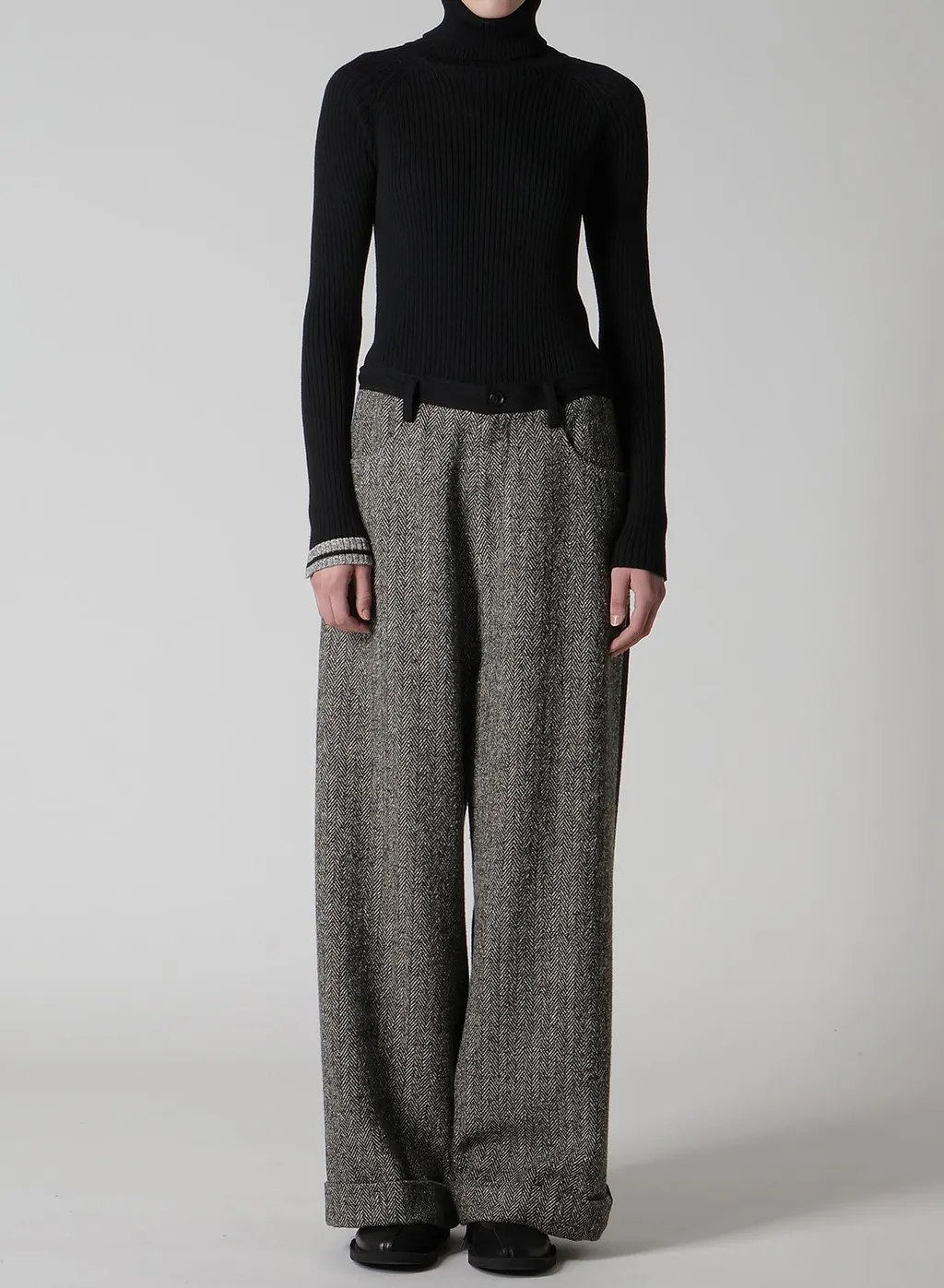 Big Herringbone Wide Pants
