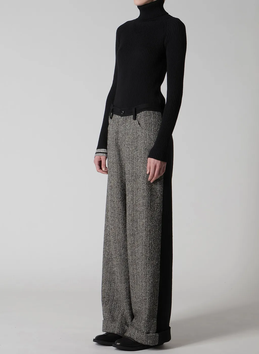 Big Herringbone Wide Pants