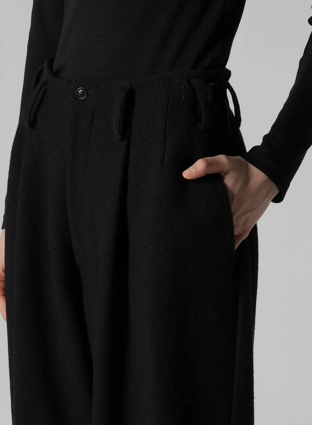 Big Herringbone Double Tuck Wide Pants