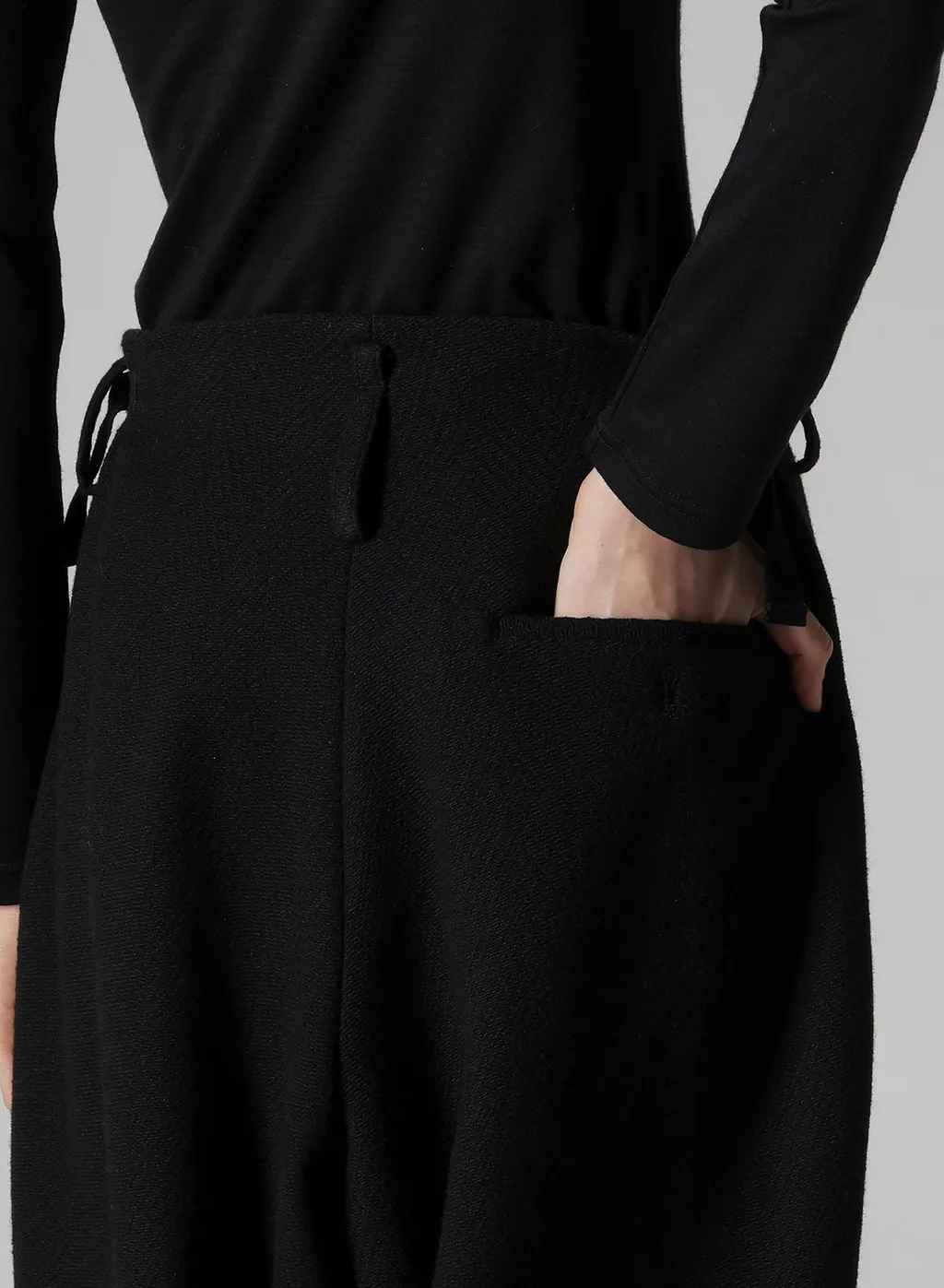 Big Herringbone Double Tuck Wide Pants