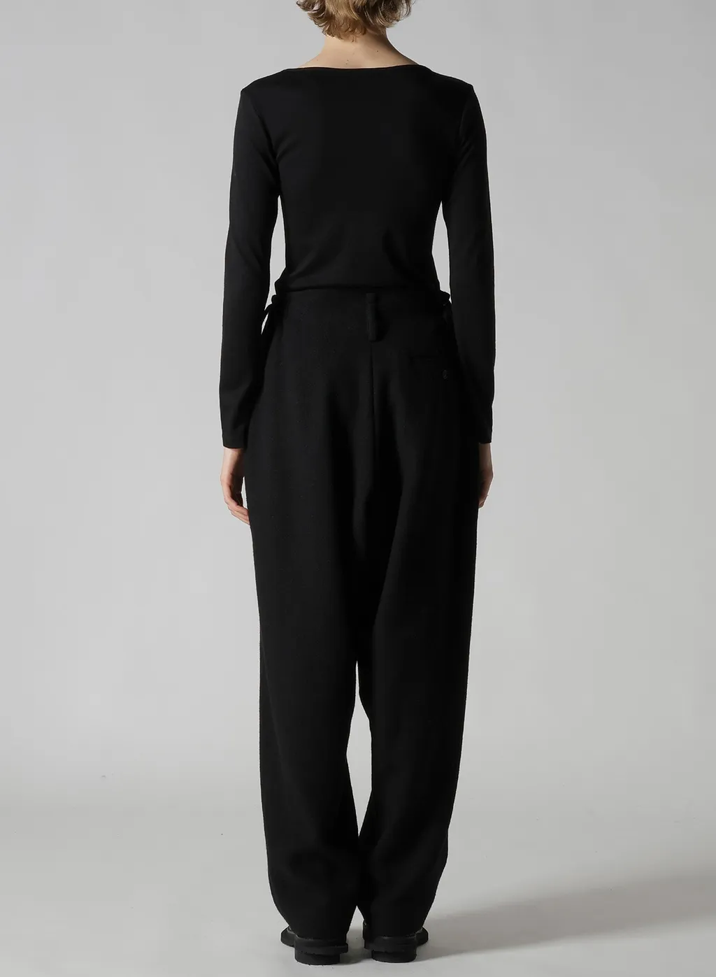 Big Herringbone Double Tuck Wide Pants